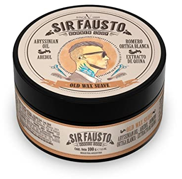 Sir Fausto - Cera para Pelo de Hombre Old Wax Suave - Ideal para Cabellos Finos y Medianos - 100 ml - Fijadora Suave - 100% Natural con Extracto de Quina y Abedul