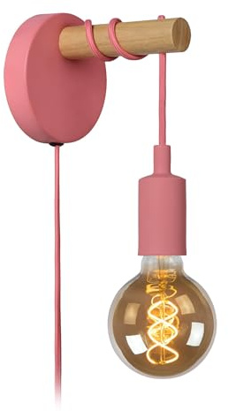 LUCIDE POLA - Wandleuchte Kinderzimmer - Ø 12 cm - 1xE27 - Rosa