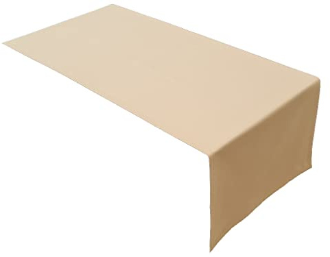 Lemos Home Hochwertiger Tischläufer Tischwäsche aus 100% Baumwolle Kollektion Konzept, Farbe & Größe wählbar (Tischläufer - 45x120cm, Camel)