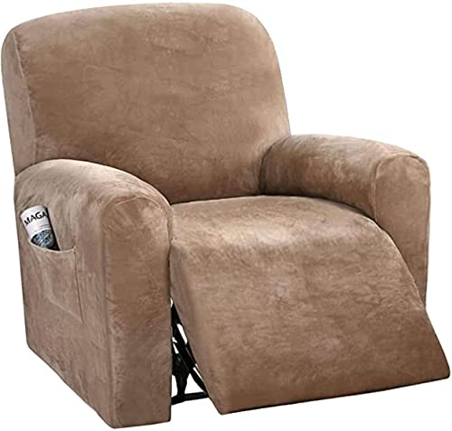 RTSFKFS Stretch Samt Ruhesessel Sofa Bezüge 1 2 3 sitzer，Sesselschoner für Relaxsessel Komplett Sofaüberwurf Fernsehsessel Schutzbezug Stretchhusse für Relaxsessel Sessel-Überwürfe