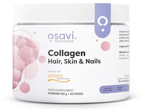 Osavi Collagen Hair, Skin & Nails – 150 g | VERISOL® Bioactive Peptides for Thicker Hair, Improved Skin Elasticity, Reduced Wrinkles, and Stronger Nails | Unflavored and Easily Soluble