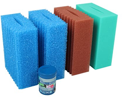 Wacredo Ersatzschwamm Set + Filterstarter für Teichfilter Oase Biotec 5.1 | Komplettset für Oase Teichfilter Biotec 5.1, bestehend aus Schwamm-Set + Oase Filterstarter