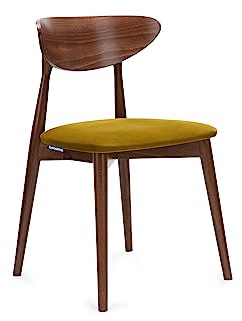 Konsimo Rabi Esszimmerstühle - Modern Holzstuhl 79x45x47cm - Küchenstühle - Stuhl Esszimmer, Küche, Wohnzimmer - Universal Esstisch Stühle mit Weicher Polsterung - Honig/Mittlere Walnuss