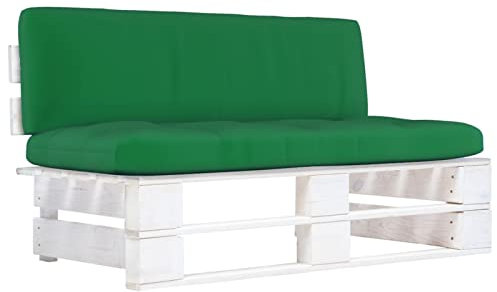 Tidyard Garten Mittelsofa Gartensofa mit Kissen Sofa Lounge Einzelsofa Gartenmöbel Loungesofa Weiß Imprägniertes Kiefernholz