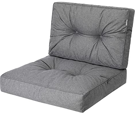 PillowPrim, Pallet Cushion, Chair Cushion, Rattan Chair, Outdoor Cushion, Seat Cushion, Chair Cushion, Rattan Furniture, Graphite, 70 x 70 cm