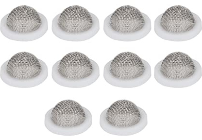 10-Pcs Silikon-flache Unterlegscheibe 19mm OD, 11mm ID, 3mm Stärke mit 60 Mesh Filter, Dichtung und Filter für Duschschlauch (weiß)