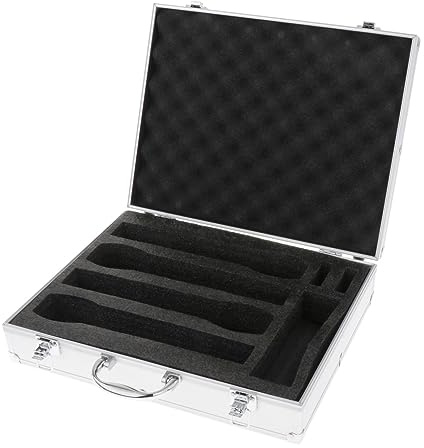 Microphone Carry Case Mic Carrying Case Mic Case Hard Hard Shell Mic Case for Live Broadcast, Argent Holding 4