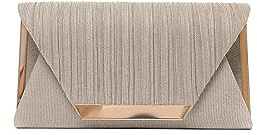 CORIOS Damen Envelope Abendtasche Pailletten Clutch Tasche Glänzend Hochzeit Brautbörse Elegante Schultertasche Kette Umhängetasche Glitzer Henkeltasche Gold