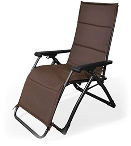 WENKA Klappstuhl, Weaving Rattan Zero Gravity Chair, verstellbare Klapp-Lounge-Liegestühle für Terrasse, Außenhof, Strand, Pool, mit Getränkehalter, 137 kg Tragkraft, Camping (Farbe: Braun), doppelt