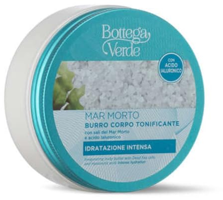 Bottega Verde - Mar Morto, Burro Corpo Tonificante, 150 ml, con Sali del Mar Morto e Acido Ialuronico, Idrata Intensamente e Tonifica la Pelle