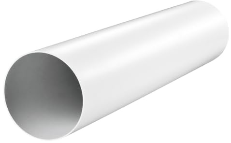 PVC Lüftungsrohr DN150 Ø150mm – 1,5m Länge – starres Rundrohr für Abluft & Dunstabzug – ABS Kunststoff Weiß, 1 Stück