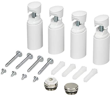 LuxeBath Halterung für Badheizkörper - Weiß - für gerade und Gebogene Modelle - Montagematerial, Befestigung Satz, Montage Set, Aufhängung Halter für Heizkörper, Handtuchwärmer & Handtuchtrockner