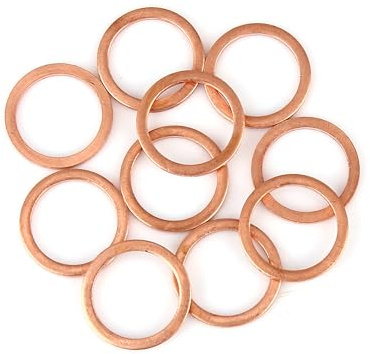 A ABSOPRO Rondelle en cuivre 14 x 18 x 1,5mm Joint d'étanchéité Plat pour Voiture (Lot de 10)
