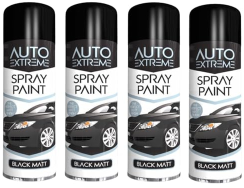 PEBBLE HUG All Purpose Spray Paint, Matt Gloss Aerosol Paint, Ideal and Perfect Finish for Cars, Bikes, Vans, Metal and Wood, Quick Drying, Safe and Durable, 250ml (4 Pcs)