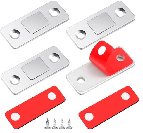 Magnetic Door Catch, 2 Pack Ultra Thin Cabinet Door Magnets | Self Adhesive Magnetic Strips Cupboard Catches Magnet Latch Catch for Wardrobe Closet Cupboard Door Closing
