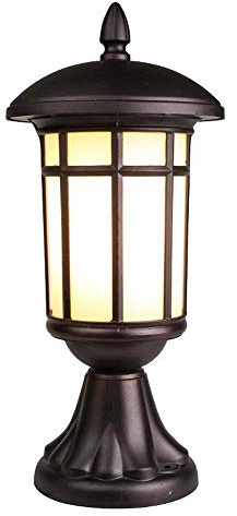 JKJZSALJ Abat-Jour en Verre Lampadaire Cour Villa Jardin Colonne Lampe Étanche Clôture Mur Extérieur Luminaire E27 Terrasse Pavillon Pilier Lanterne