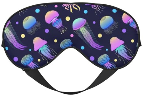Augenmasken, verstellbare Schlafmaske, Augenabdeckung, Augenschutz, Schattenabdeckung zum Schlafen, Schichtarbeit,Quallen leuchten im Dunkeln