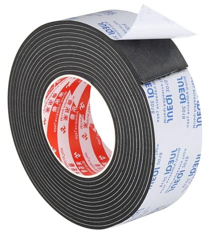 PATIKIL 5m/16.4ft Sealing Foam Tape, 50mm Wide 3mm Thick Single Sided Weather Stripping Door Furniture Seal Strip for Window Pipes Insulation, Black