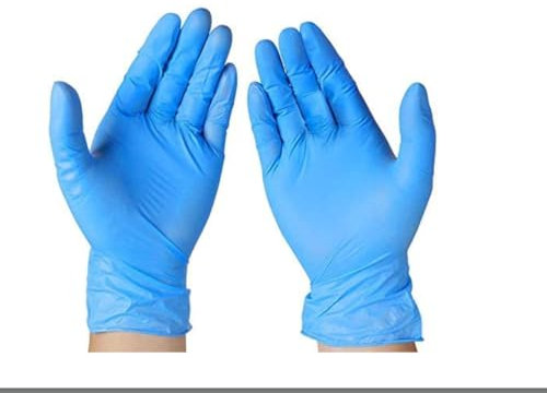 SAYBIO Blue Nitrile Gloves - Multipurpose Medium & Large Disposable Gloves for Food, Cleaning & Examination - Powder Free, Latex Free Non-medical & Non-Surgical gloves (500)