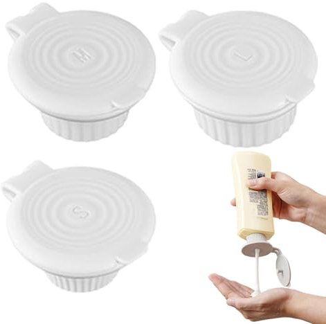 Smileshiney Inverted Bottle Cap - 3X Protective Flip-Up Set - Covers for Pump Bottles, Sealing Upside Down Emptying Bottle Cap, Shampoo Upside Down Bottle Caps for Kitchen