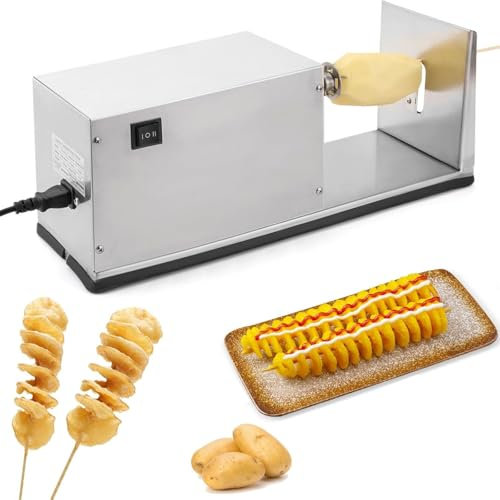 Affettatrice di patate elettrica commerciale, affettatrice di verdure tornado di patate a spirale elettrica per patate tornado, per uso commerciale domestico