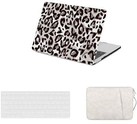HLAAJJX Hülle Case für MacBook Air 13 Zoll A1466 A1369 2017 2016 2015 2014 2013 2012 2011 2010, Plastik Laptop Hartschale Schutzhülle Cover & Tastaturschutz &Tasche,Leopard