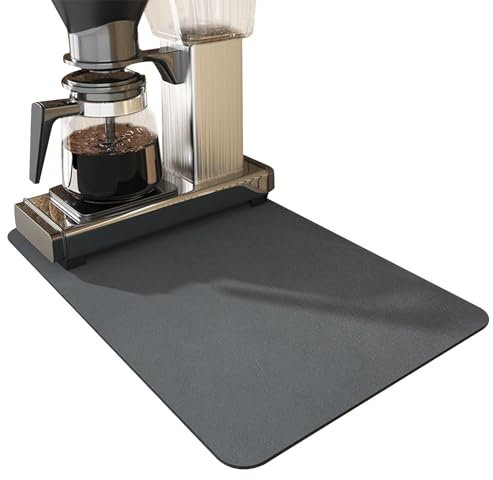 Sivono 30 * 50cm Abtropfmatte Silikon, Saugstarke Trockenmatte für Geschirr, Theke, Bar, grau