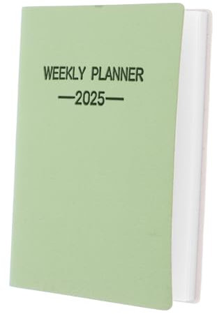 HAPINARY 2025 Wochenplaner Taschenkalender Kalenderheft Monatsplaner Für Büro Zuhause Schule Grün Hardcover Notiz