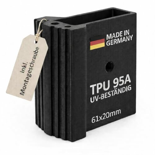 DRUCK SOLUTIONS Leiterfuß | 1x Leiterfuss Ersatzfuß Aussenschuhe aus TPU für Traversen & Aluleitern — Rutschfest, UV-Beständig, Hitzebeständig bis 90°C | Made in Germany | inkl. Befestigungsschrauben