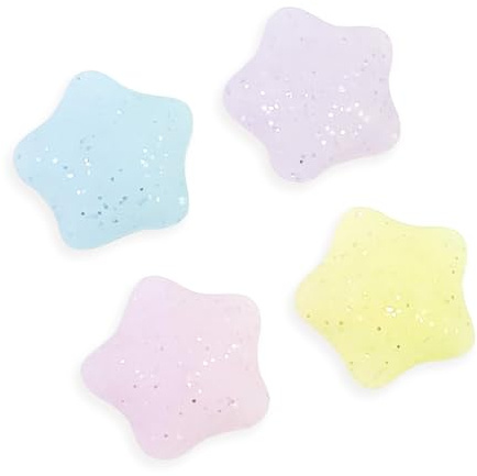Flyingmage Switch Joycon Thumb Grips Caps, 4 PCS Cute Kawaii 3D Silicone Analog Thumbstick Button Cover Compatible with Nintendo Switch Lite/OLED Joystick Caps (Multicolor Glitter Star)