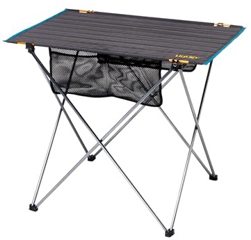 Uquip Campingtisch Liberty L Grey I 58 x 65 x 80 cm I kompakter Falttisch mit 30 kg Traglast I Leichter Klapptisch aus Aluminium I tragbarer Outdoor-Tisch für Camping, Picknick, Festivals & Garten