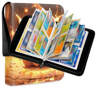Uxreoib Álbum de recortes para tarjetas, carpeta de tarjetas, 50 páginas, 400 tarjetas, álbum de tarjetas coleccionables, encuadernación portátil impermeable, regalos para niños y niñas