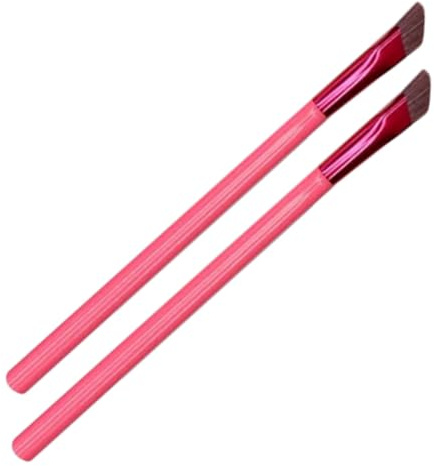 WEKADRIN 2 Stück Abgewinkeltes Augenbrauen Make Up Tool aus Rotem Material Präziser Concealer und Augenbrauenpinsel für Frauen Leichte Tragbare Kosmetikbürste für Augen Make Up