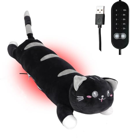 Tappetino riscaldante per gatti, portatile, elettrico, alimentato tramite USB, simpatico, con animali di peluche, regalo divertente per donne, adolescenti, ragazze, bambini, amanti dei gatti