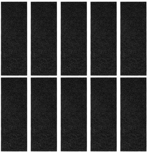 FUBESK Aktivkohle-Lüftungsfilter, 10,2 x 30,5 cm, für Haushalts-Luftreiniger, Luftbefeuchter und Ofenfilter, Schwarz, 10 Stück