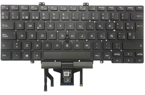 Teclado español de repuesto para Dell Latitude 3400 5400 5401 5410 5411 7400 7410 Series con retroiluminación con puntero en español DP/N 0Y1F5W