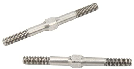 Alomejor RC Steel Turnbuckle, 2Pcs Wear Resistant RC Pull Rod with High Strength for Granite Big Rock Typhoon Senton 3S 1/10 Cars, 48mm