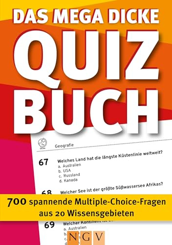 Das mega dicke Quizbuch (rot): 700 spannende Fragen aus 20 Wissensgebieten