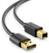 deleyCON 5m USB 2.0 Cable de Datos Cable de Impresora Cable Para Escaner - USB A Macho a Conector USB B Para Impresoras Escáner - Negro