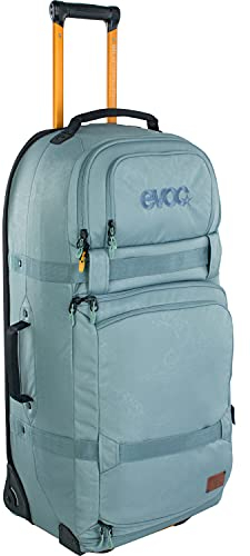 EVOC WORLD TRAVELLER 125l Reisetrolley Reisetasche (ausziehbarer Teleskopgriff, austauschbare & leichtrollende Skate-Rollen, stabile EVA-Bodenkonstruktion, Fächeraufteilung, extraleicht), Stahlgrau