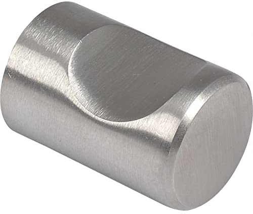 Sun Chain Pomo para muebles Skat Ø 15 mm – Pomo para cajones profundidad 22 mm – Pomo pequeño para cajones de acero inoxidable cepillado