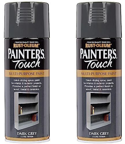 Rust-Oleum AE0040015E8 400ml Painter's Touch Spray Paint - Dark Grey (Pack of 2)