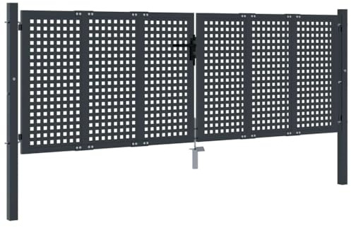 vidaXL Puerta de jardín Antracita 300x75 cm Acero