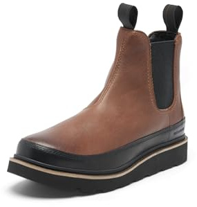 SOREL Men's Slabtown 62 Chelsea Waterproof Boot - Tobacco, Black - 10.5