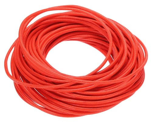 QUARKZMAN 15 Mètre/49,2ft 14AWG Câble Tressé en Silicone Flexible Rouge | Haute Température -60 à 300 Degrés Celsius Câble Électrique Résistant Isolé pour l'Industrie