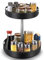 Organizzatore di Spezie a 2 Livelli Vassoio con Rotazione a 360 Gradi Ripiano per Giradischi in Altezza Regolabile per Condimenti da Cucina (BLACK)