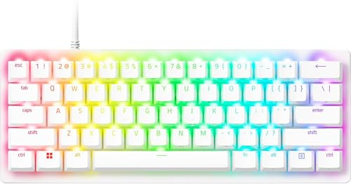 Razer Huntsman V3 Pro Mini (Switches Analog) - Clavier Gamer Optique 60% Snap Tap & Déclenchement Rapide (Switches Analogiques réglables de 0,1 à 4,0mm) Clavier-US QWERTY | Blanc