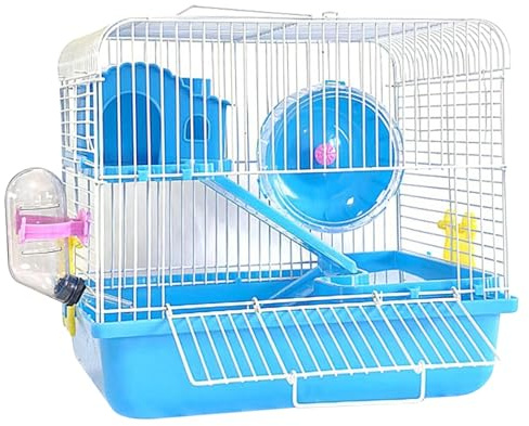 Tragbarer Hamsterkäfig, Kunststoff- und Drahtlebensraum für kleine Zwerghamster, Rennmäuse und Mäuse