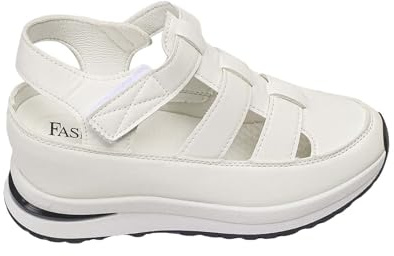 Casual Side Hollow Belt Adesivo Pendenza Fondo Scarpe Romane Estate Moda Signore Sandali Slide Sandali per le Donne Taglia 9, bianco, 4 UK 3X-Narrow
