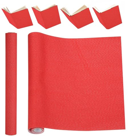 PATIKIL Tela para Encuadernación de Libros, 51 x 11 Pulgadas Tela para Reparación de Libros con Superficie de Tela y Respaldo de Papel, Suministros para Encuadernación, Rojo